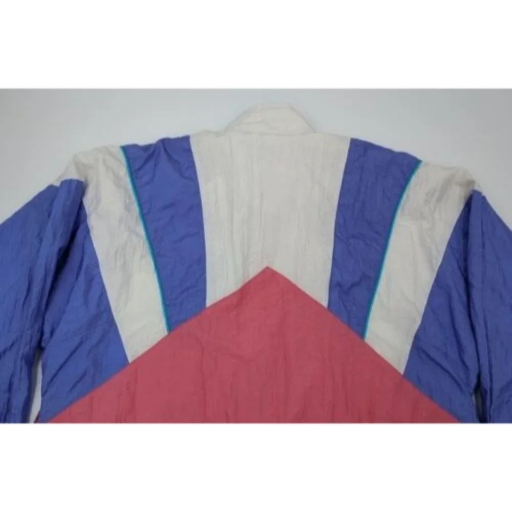 Vintage Bold Spirit Womens Nylon Windbreaker Jacket Size XL Grannycore Pastel 90